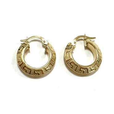 PENDIENTES ARO ORO AMARILLO GRABADA                                   