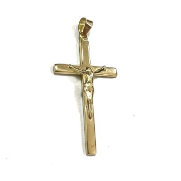 CRUZ ORO AMARILLO CON CRISTO                                          