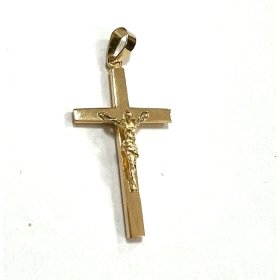 CRUZ ORO AMARILLO CON CRISTO                                          
