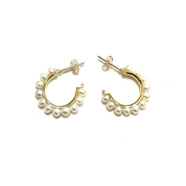 PENDIENTES ARO ORO AMARILLO PERLA                                     