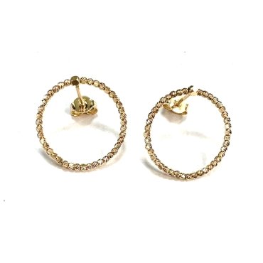 PENDIENTES ARO ORO AMARILLO GRABADA                                   