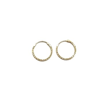 PENDIENTES ARO ORO AMARILLO GRABADA                                   