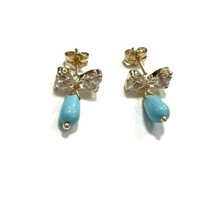 PENDIENTES ORO AMARILLO PIEDRA                                        