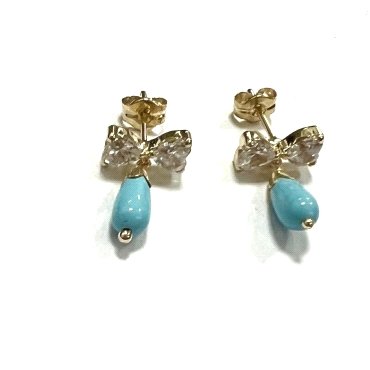 PENDIENTES ORO AMARILLO PIEDRA                                        