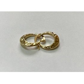 PENDIENTES ARO ORO AMARILLO GRABADA                                   