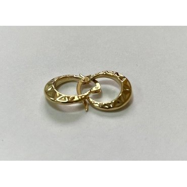 PENDIENTES ARO ORO AMARILLO GRABADA                                   