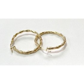 PENDIENTES ARO ORO AMARILLO GRABADA                                   