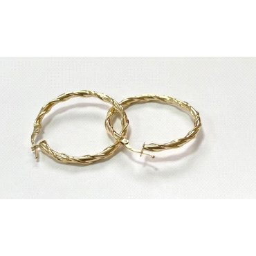 PENDIENTES ARO ORO AMARILLO GRABADA                                   