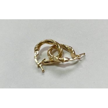 PENDIENTES ARO ORO AMARILLO GRABADA                                   