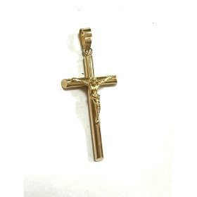 CRUZ ORO AMARILLO CON CRISTO                                          