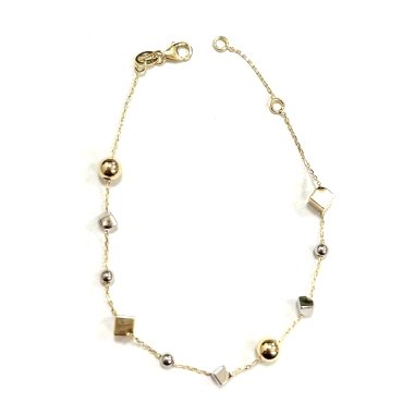PULSERA SRA. ORO BICOLOR ITALIANO LISO                                