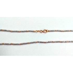 GARGANTILLA ORO BLANCO Y  ROSA 45 CM                                  