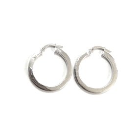 PENDIENTES ARO ORO BLANCO ITALIANO                                    