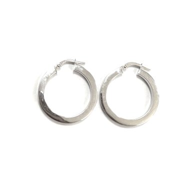 PENDIENTES ARO ORO BLANCO ITALIANO                                    