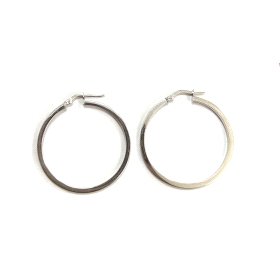 PENDIENTES ARO ORO BLANCO ITALIANO                                    