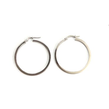 PENDIENTES ARO ORO BLANCO ITALIANO                                    