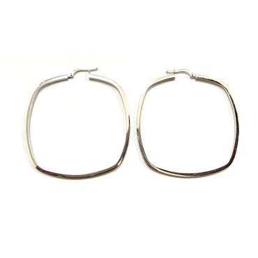 PENDIENTES ARO ORO BLANCO ITALIANO                                    