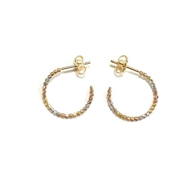 PENDIENTES ARO ORO TRICOLOR                                           