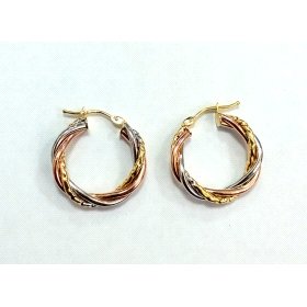 PENDIENTES ARO ORO TRICOLOR                                           