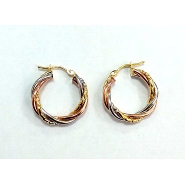 PENDIENTES ARO ORO TRICOLOR                                           