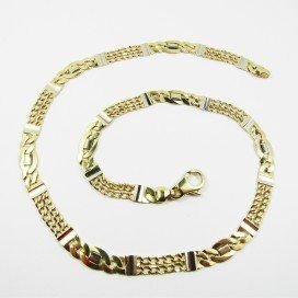 GARGANTILLA ORO BICOLOR ITALIANO LISO