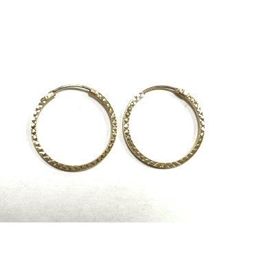 PENDIENTES ARO ORO AMARILLO GRABADA                                   