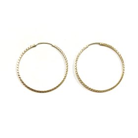 PENDIENTES ARO ORO AMARILLO GRABADA                                   