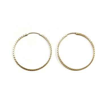 PENDIENTES ARO ORO AMARILLO GRABADA                                   
