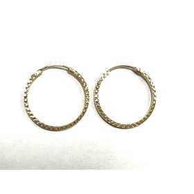PENDIENTES ARO ORO AMARILLO GRABADA                                   