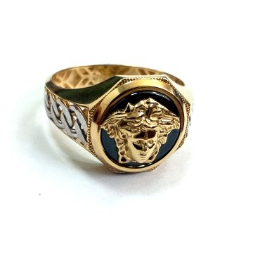 SELLO CABALLERO ORO BICOLOR PIEDRA                                    