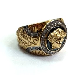 SELLO CABALLERO ORO AMARILLO PIEDRA                                   