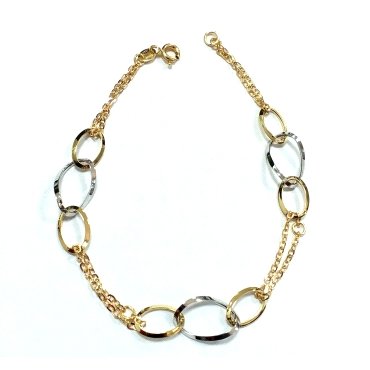 PULSERA SRA. ORO BICOLOR ITALIANO LISO                                
