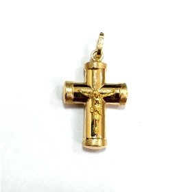 CRUZ ORO AMARILLO CON CRISTO                                          