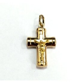 CRUZ ORO AMARILLO CON CRISTO                                          