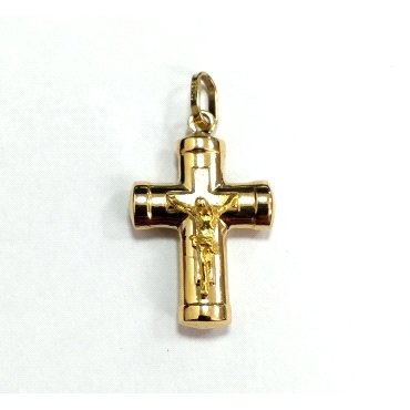 CRUZ ORO AMARILLO CON CRISTO                                          