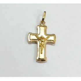 CRUZ ORO AMARILLO CON CRISTO                                          