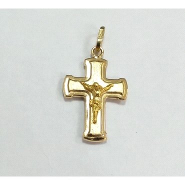 CRUZ ORO AMARILLO CON CRISTO                                          