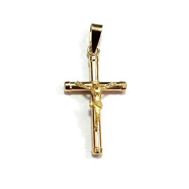 CRUZ ORO AMARILLO CON CRISTO                                          