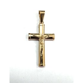 CRUZ ORO AMARILLO CON CRISTO                                          