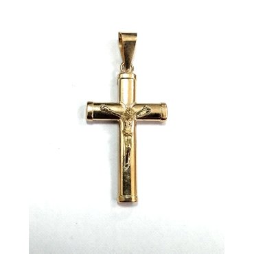 CRUZ ORO AMARILLO CON CRISTO                                          