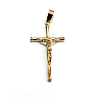 CRUZ ORO AMARILLO CON CRISTO                                          