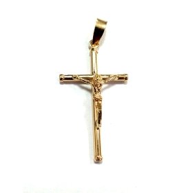 CRUZ ORO AMARILLO CON CRISTO                                          