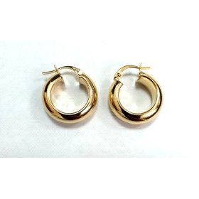 PENDIENTES ARO ORO AMARILLO MEDIA CAÑA                                