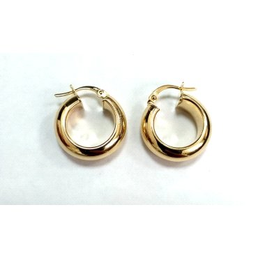 PENDIENTES ARO ORO AMARILLO MEDIA CAÑA                                