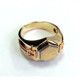SELLO CABALLERO ORO TRICOLOR PIEDRA                                   