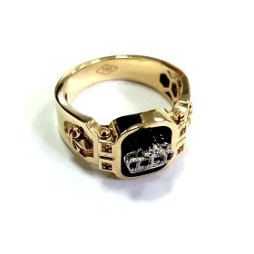SELLO CABALLERO ORO BICOLOR PIEDRA                                    