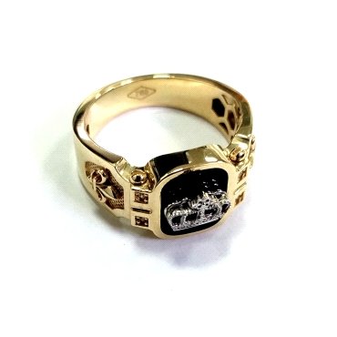 SELLO CABALLERO ORO BICOLOR PIEDRA                                    