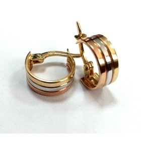 PENDIENTES ARO ORO TRICOLOR                                           