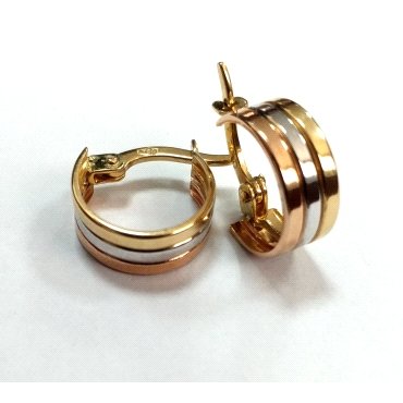 PENDIENTES ARO ORO TRICOLOR                                           